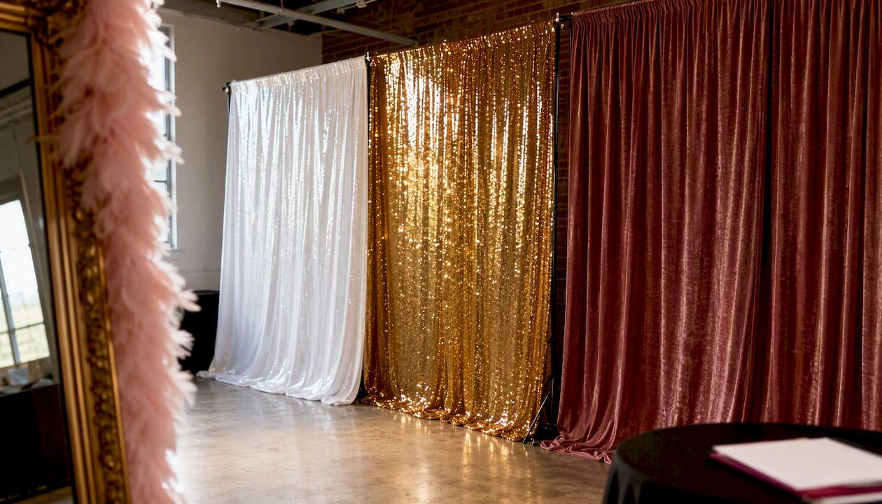 Variety of red carpet photo booth backdrops